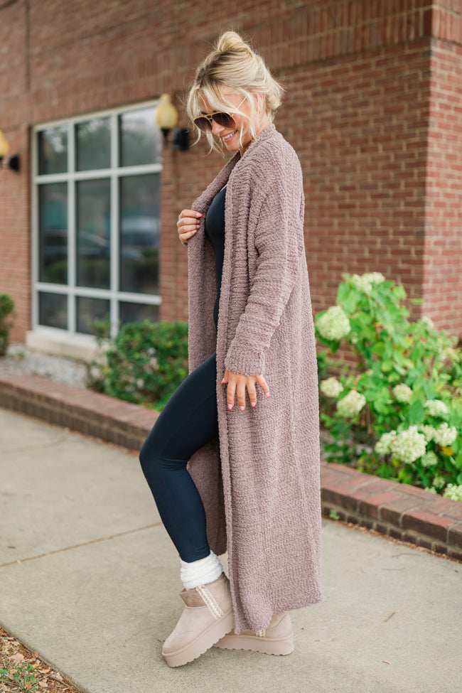 Slow Your Roll Mocha Long Popcorn Cardigan