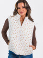 In A Bubble Ivory Floral Puffer Vest DOORBUSTER