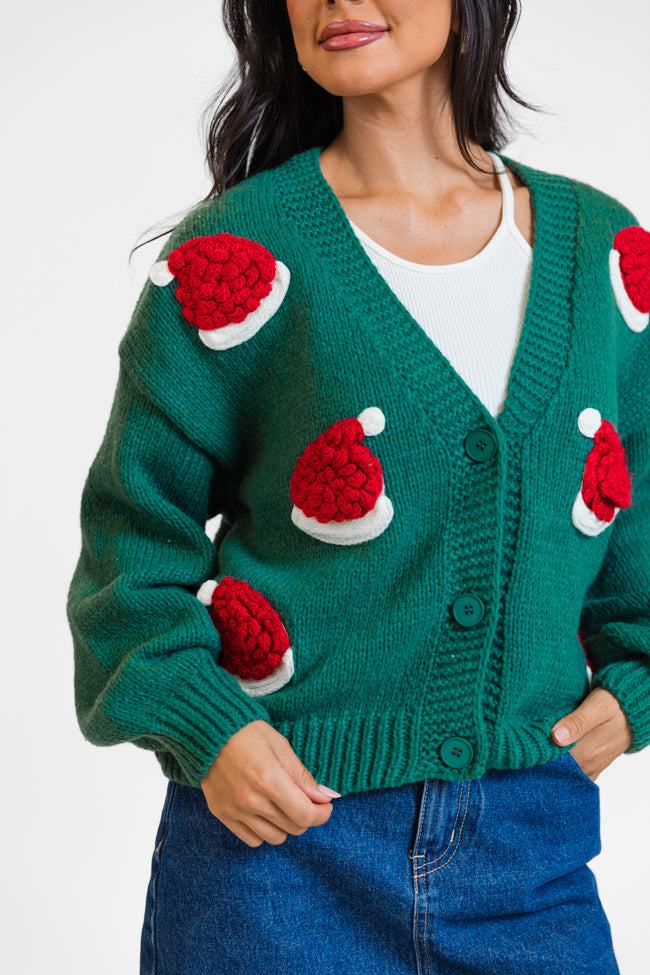 Ole Saint Nick Green Santa Hat Cardigan