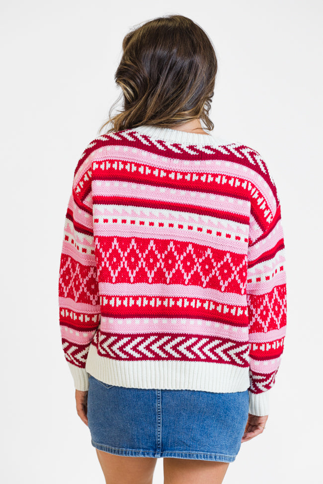 Winter Wonderland Red Multi Fair Isle Sweater