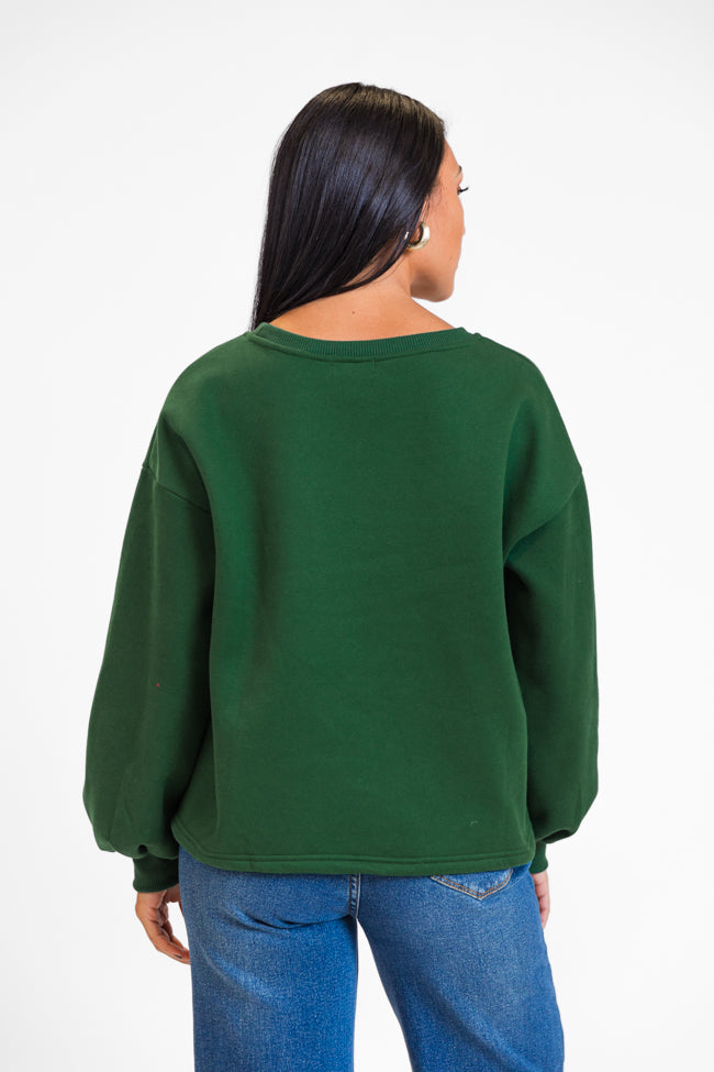 All Tied Up Green Plaid Bow Sweatshirt