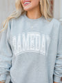 Gameday Block Grey Oversized Graphic Sweatshirt