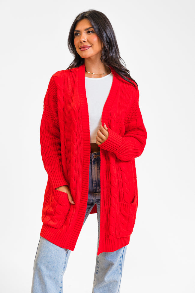 Won't Change My Heart Red Cardigan