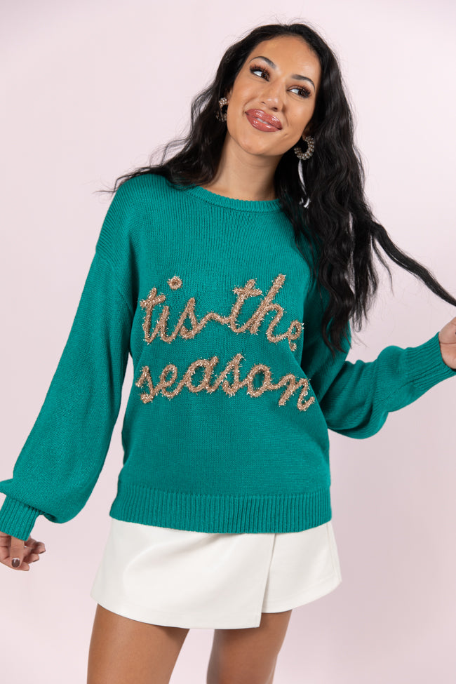 'Tis The Season Green and Gold Sweater