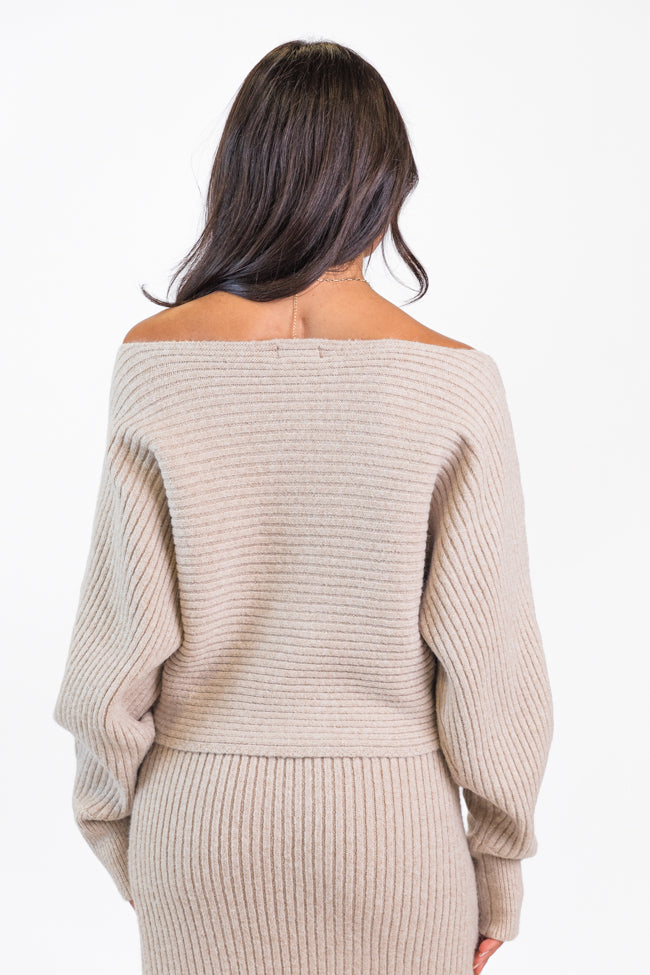 Never Miss Mushroom Boatneck Sweater Set