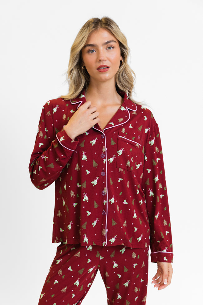 Under The Stars in Spruced Up Long Sleeve Bamboo Pajama Top