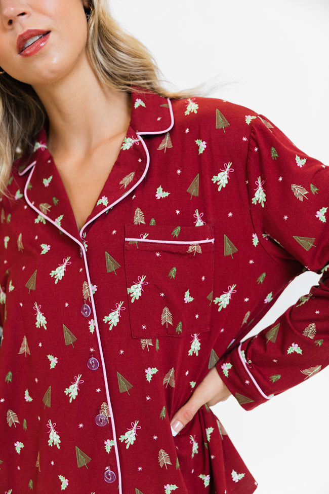 Under The Stars in Spruced Up Long Sleeve Bamboo Pajama Top