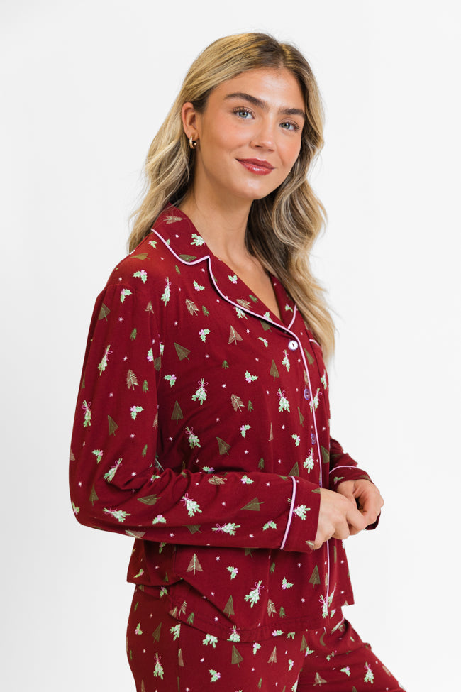 Under The Stars in Spruced Up Long Sleeve Bamboo Pajama Top