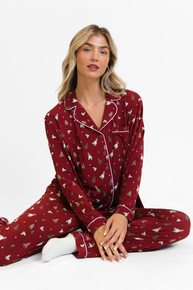 Under The Stars in Spruced Up Long Sleeve Bamboo Pajama Top