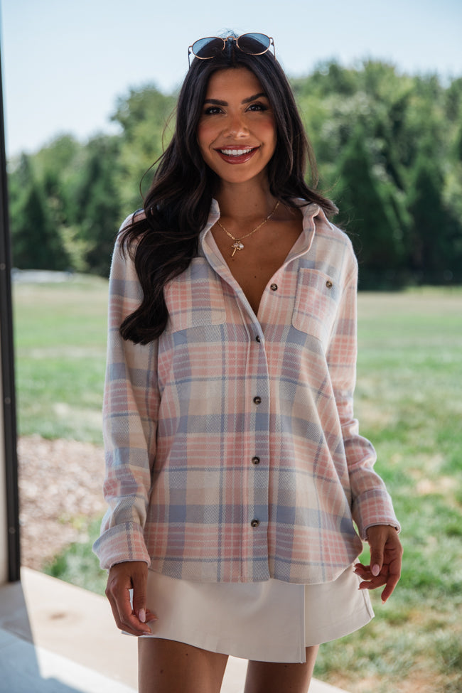 Nothing Bothers Me Blue and Pink Multi Plaid Shirt FINAL SALE