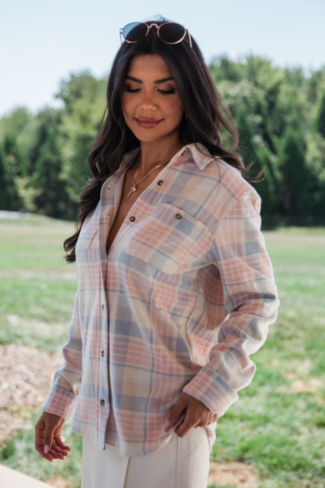 Nothing Bothers Me Blue and Pink Multi Plaid Shirt