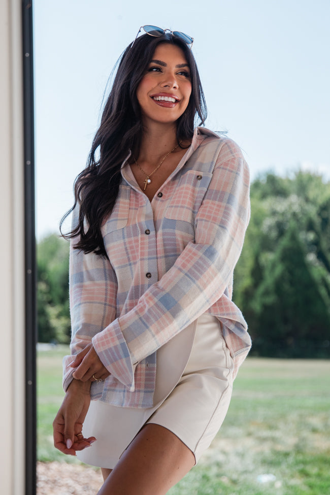 Nothing Bothers Me Blue and Pink Multi Plaid Shirt