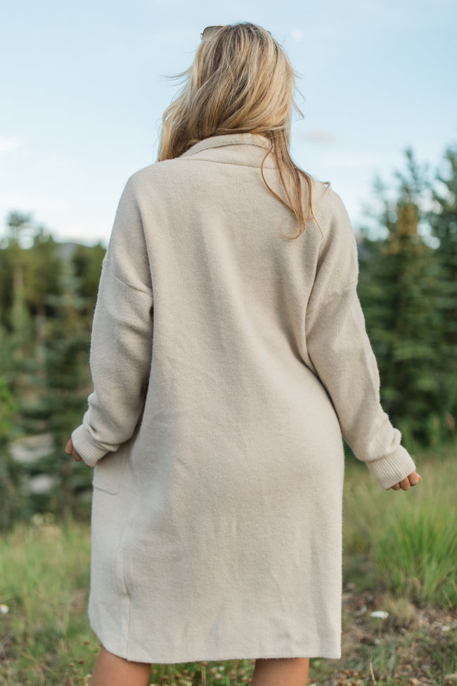 Love Guides Me Beige Long Coat Cardigan