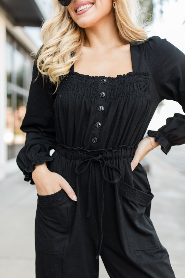 Bop Around Black Jogger Style Jumpsuit