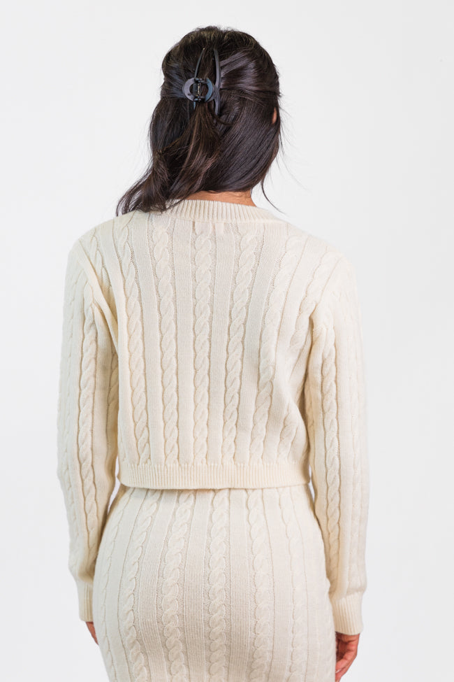 There's Always Hope Bow Front Cable Knit Cardigan