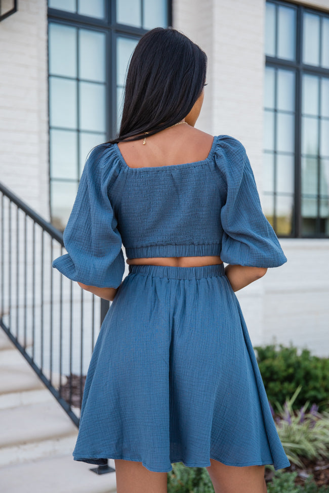 Key To My Heart Navy Keyhole Detail Mini Dress