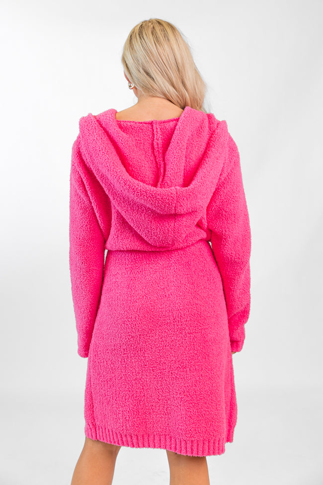 It Was All A Dream Hot Pink Hooded Robe DOORBUSTER