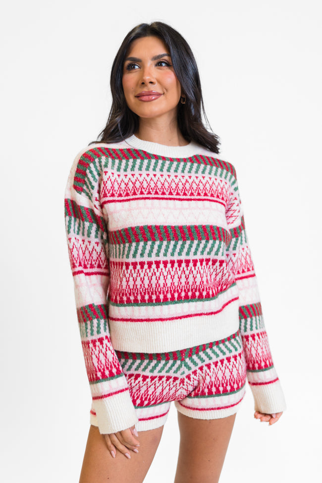 Casual Love Multi Fair Isle Knitted Sweater Set