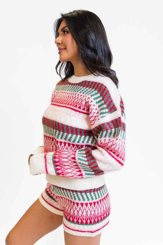 Casual Love Multi Fair Isle Knitted Sweater Set