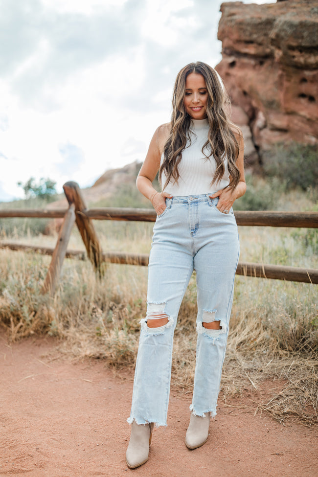 Danae Distressed Jeans Emily Fauver X Pink Lily