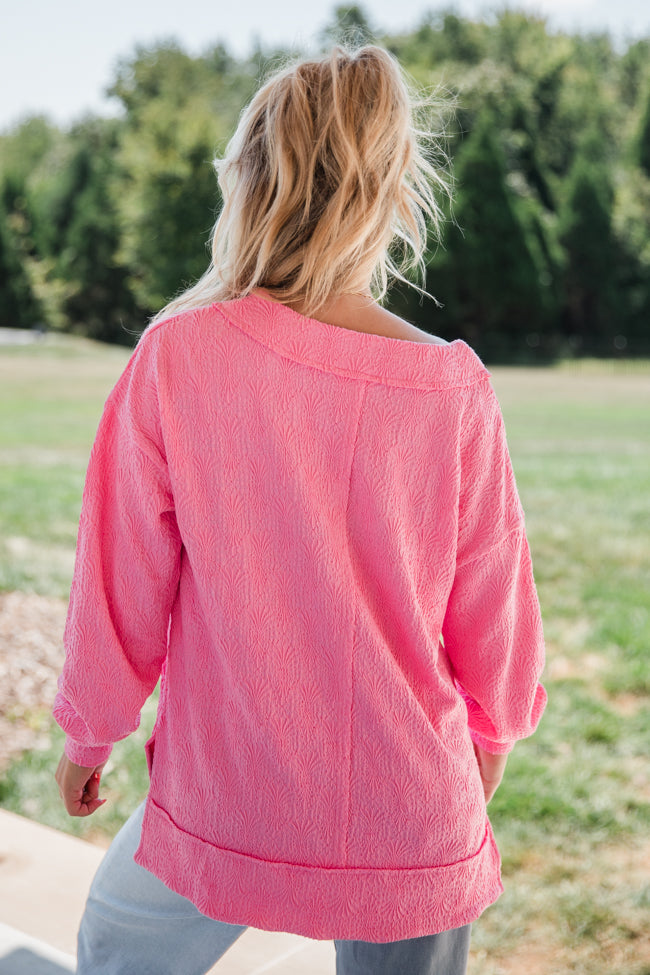 Manifest It Pink Textured Knit Top