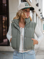 Bunny Slopes Olive Soft Coated Cropped Puffer Vest