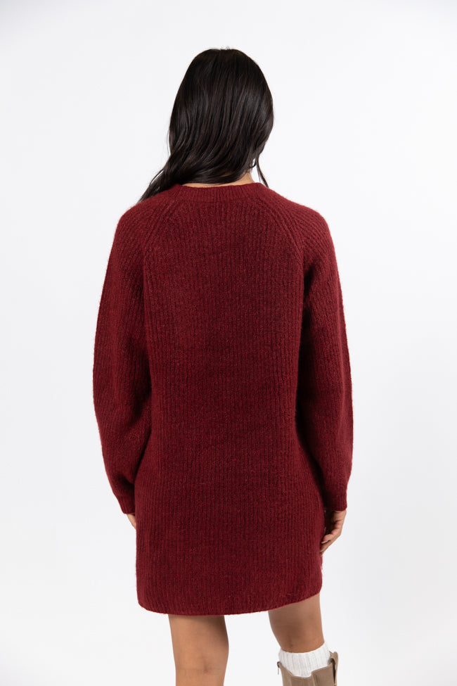 Teresa Red Crewneck Sweater Dress Amber Massey X Pink Lily