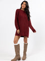 Sweet and Simple Red Crewneck Sweater Dress