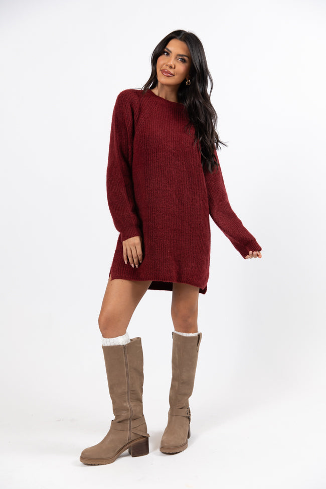 Teresa Red Crewneck Sweater Dress Amber Massey X Pink Lily