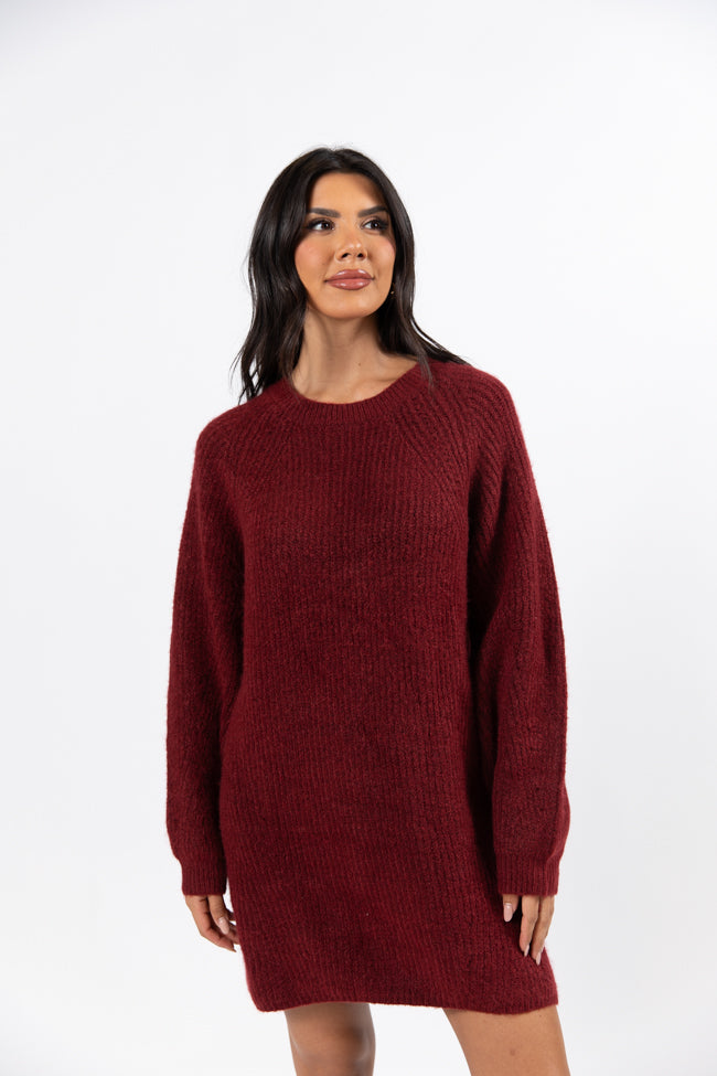 Teresa Red Crewneck Sweater Dress Amber Massey X Pink Lily