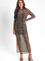 Quick Turn Around Leopard Mesh Overlay Dress FINAL SALE