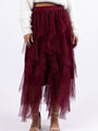 Magical Feeling Wine Tulle Maxi Skirt