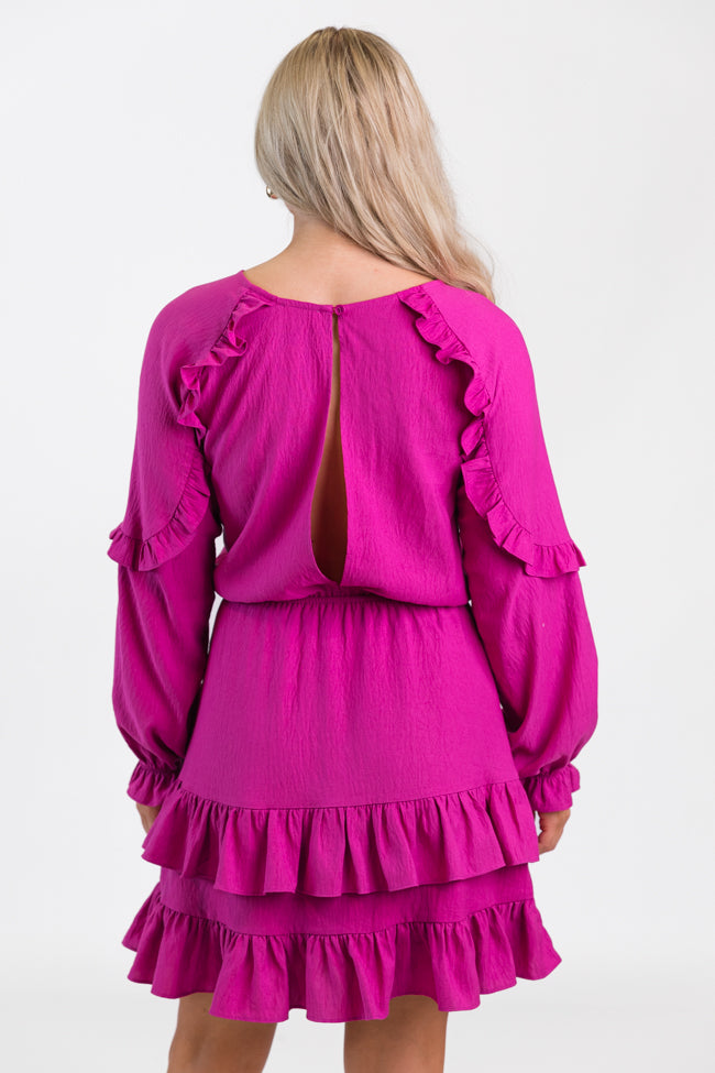 Pinch Me Pink Ruffle Detail Mini Dress