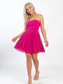 Sacred Promises Pink Strapless Chiffon Mini Dress