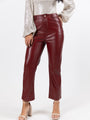 Memorable Nights Burgundy Wide Leg Faux Leather Pants