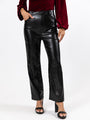 Delaware Nights Black Wide Leg Faux Leather Pants Amber Massey X Pink Lily