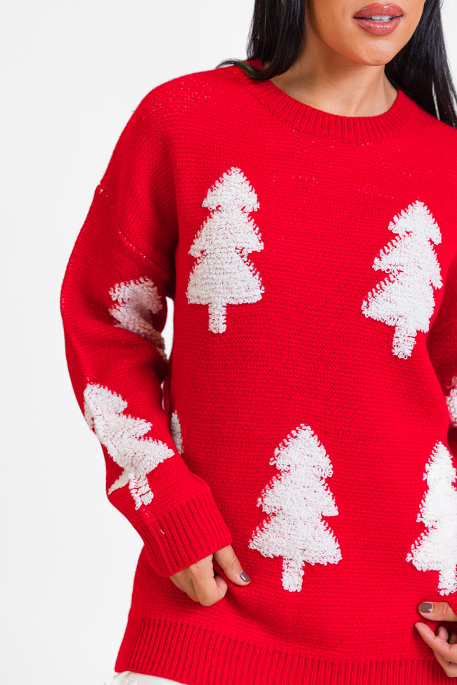 Under The Mistletoe Red Christmas Tree Sweater