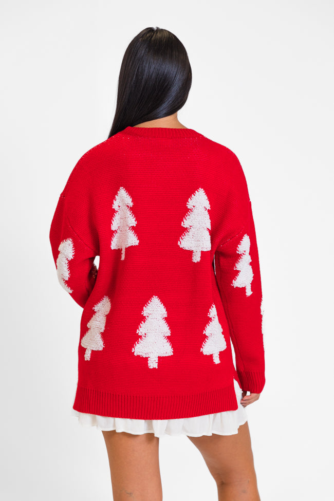 Under The Mistletoe Red Christmas Tree Sweater