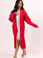 Go Where You Choose Red Long Cardigan