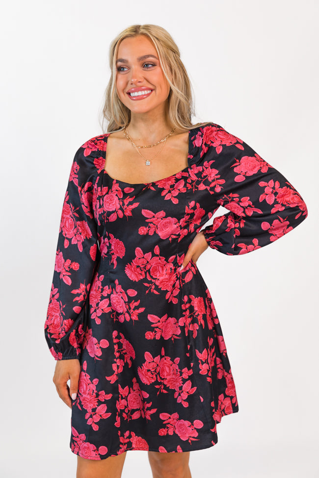 Couldn't Be Happier Multi Rose Print Mini Dress