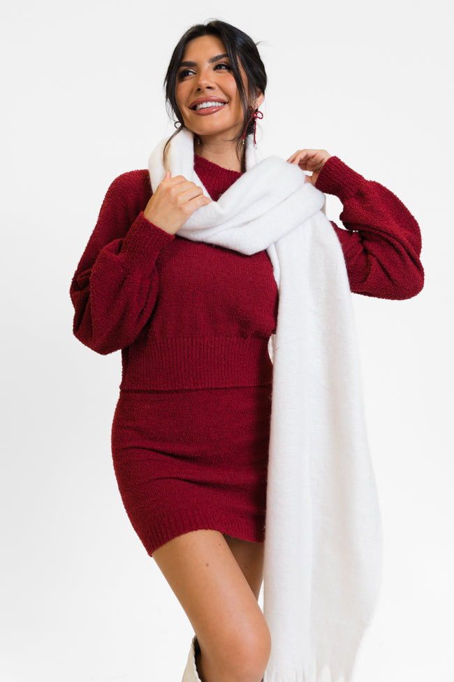 Take Care Burgundy Bubble Sleeve Sweater Set FINAL SALE