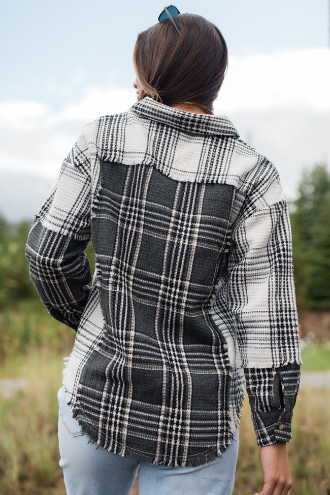 Keep Your Secrets Ivory Mixed Plaid Shacket