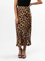 Into The Night Satin Leopard Midi Skirt