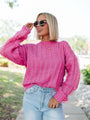 Beauty Within Pink Lace Sleeve Sweater