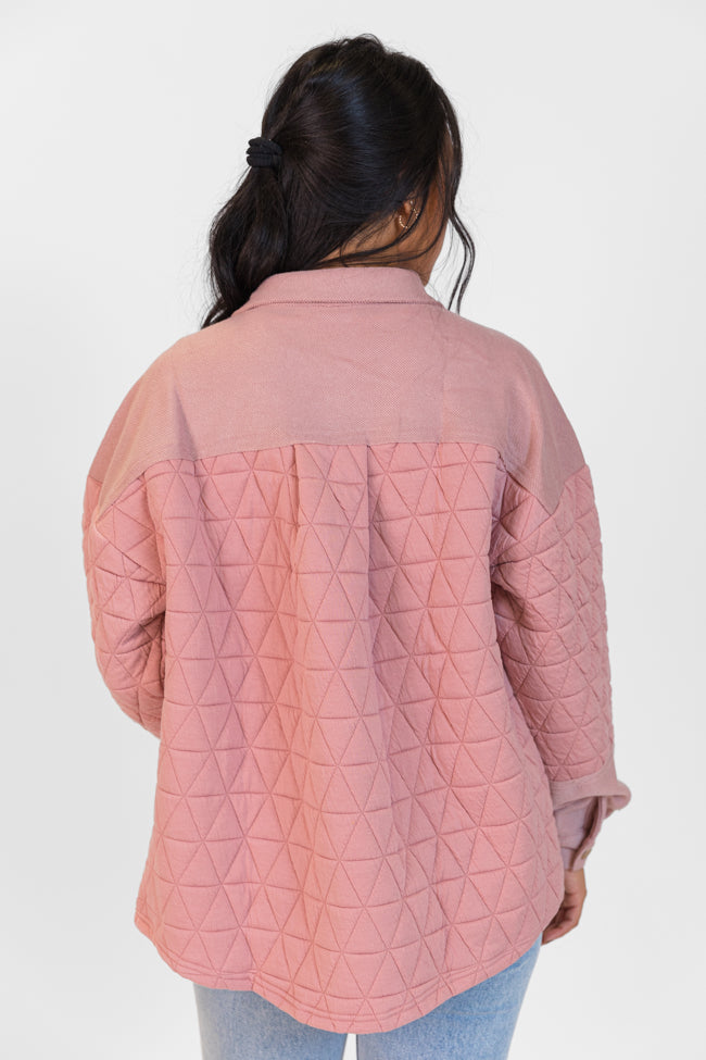 Off Season Blush Quilted Oversized Shacket