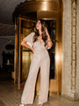 Martini Moments Champagne Sequin Jumpsuit Amber Massey X Pink Lily