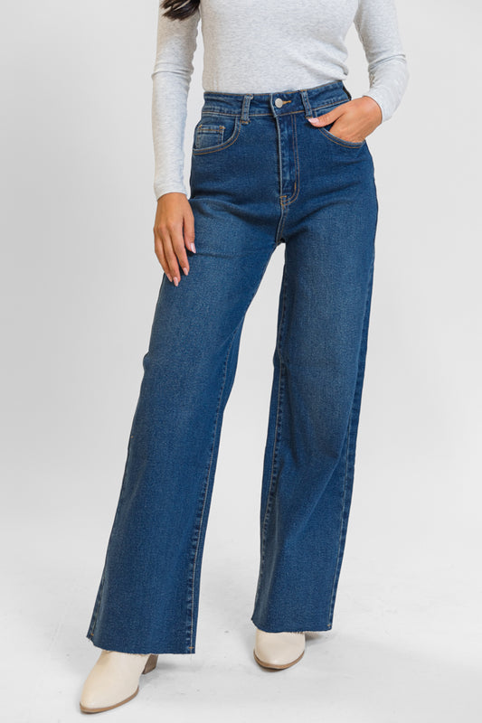 Kelsea Dark Wash Wide Leg Jeans