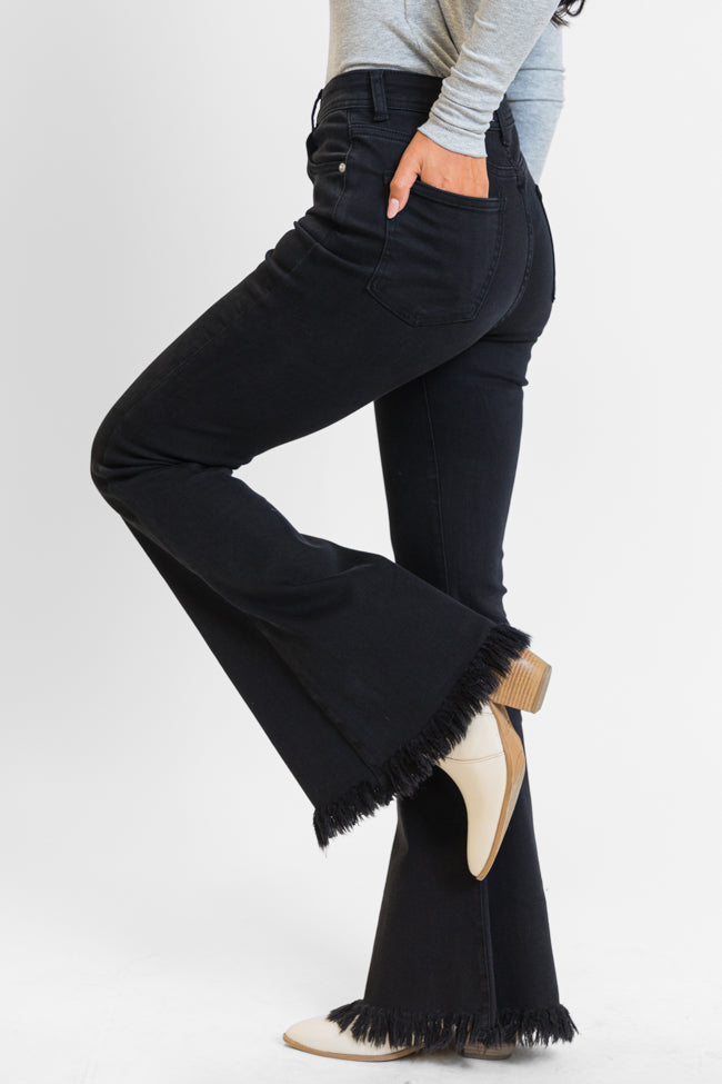 Maren Black Wash Stretchy Flare Jeans