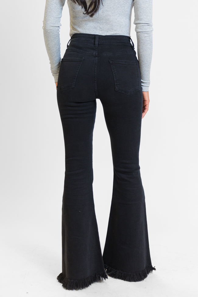 Maren Black Wash Stretchy Flare Jeans