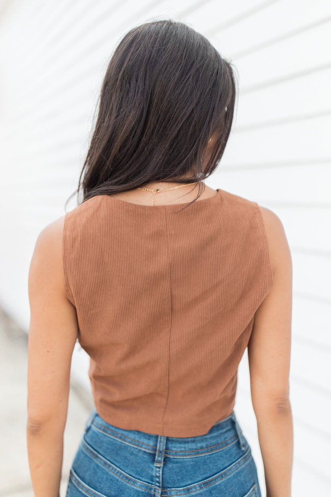 I Know You Brown Corduroy Vest FINAL SALE